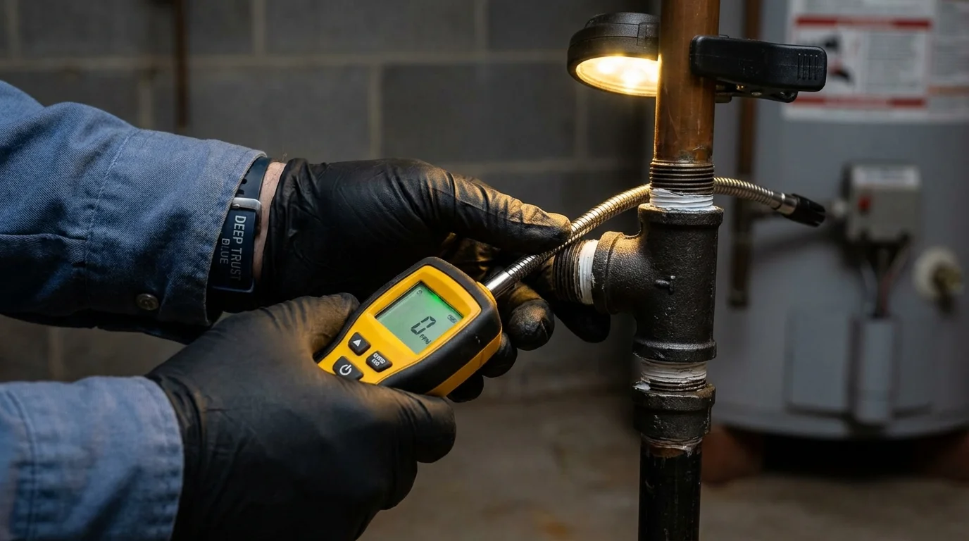 Gas leak detection with electronic sniffer by Johns Plumbing LLC in Gassville